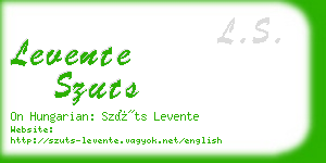 levente szuts business card